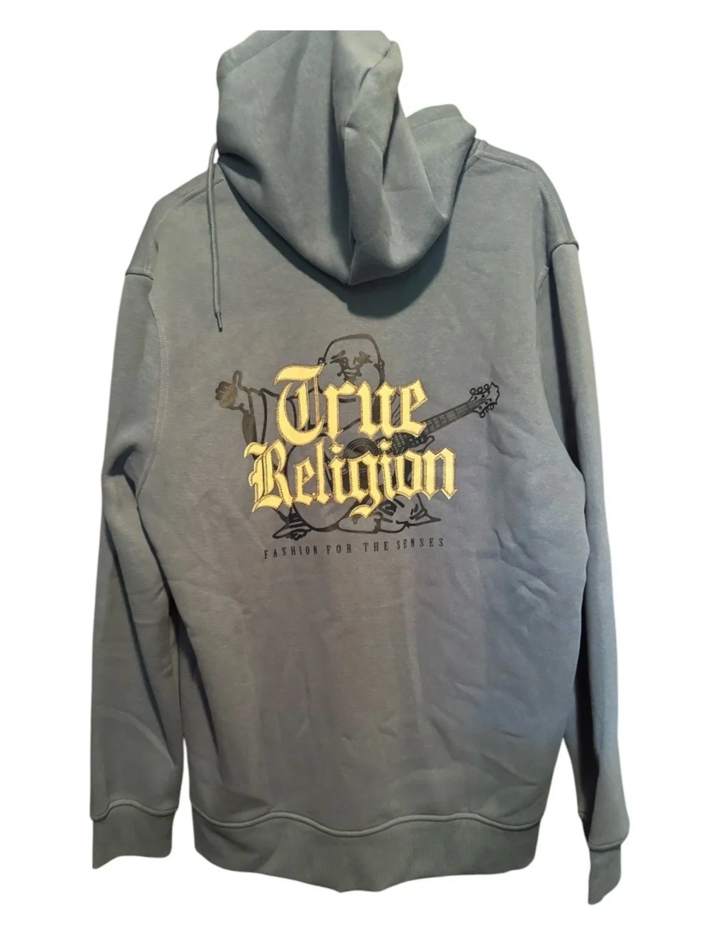 True Religion Men’s Blue Zip Hoodie XL NWT | Stitched Logo Graphic Sweatshirt